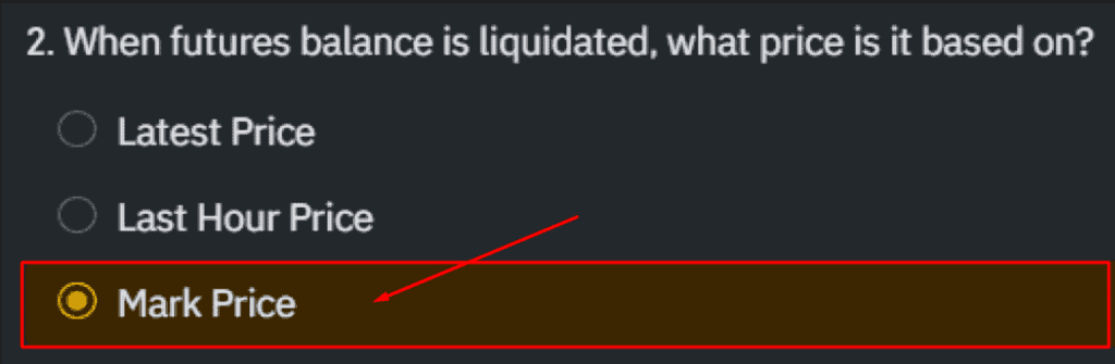 Binance Futures Quiz Answer Question 2