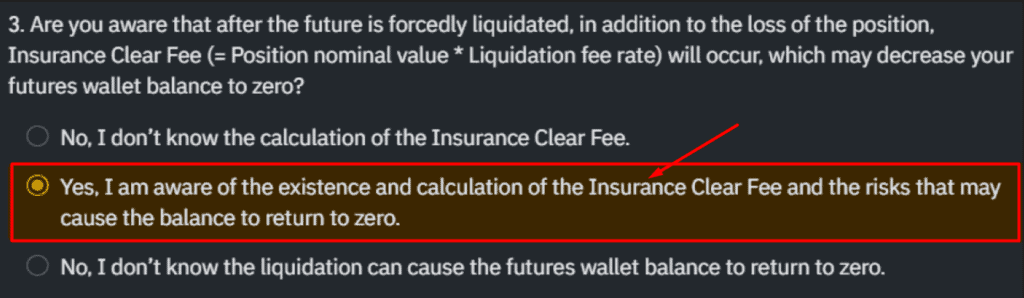 Binance Futures Quiz Answer Question 3