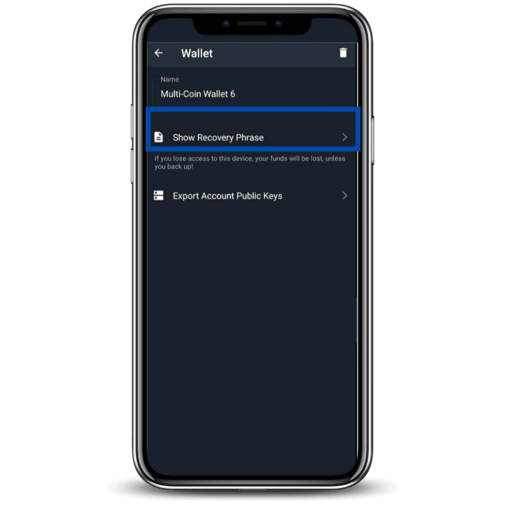 Confirm To Show Your Trust Wallet Recovery Phrase
