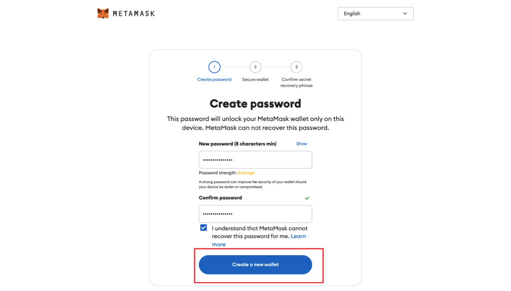 Create New Metamask Wallet