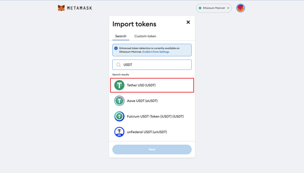 Find Usdt On Metamask