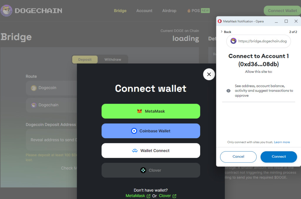 Confirm The Metamask Account