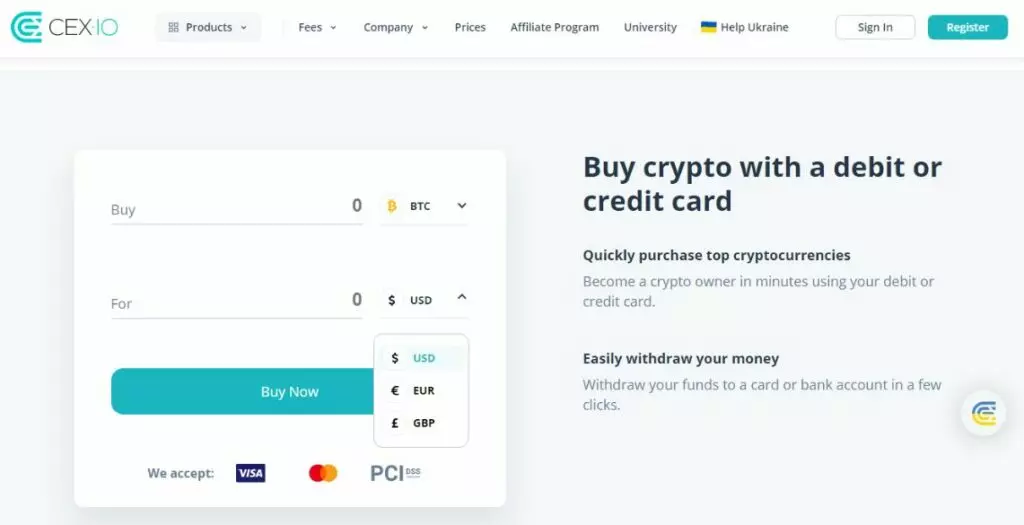 Buy Crypto With Credit Card On Cexio