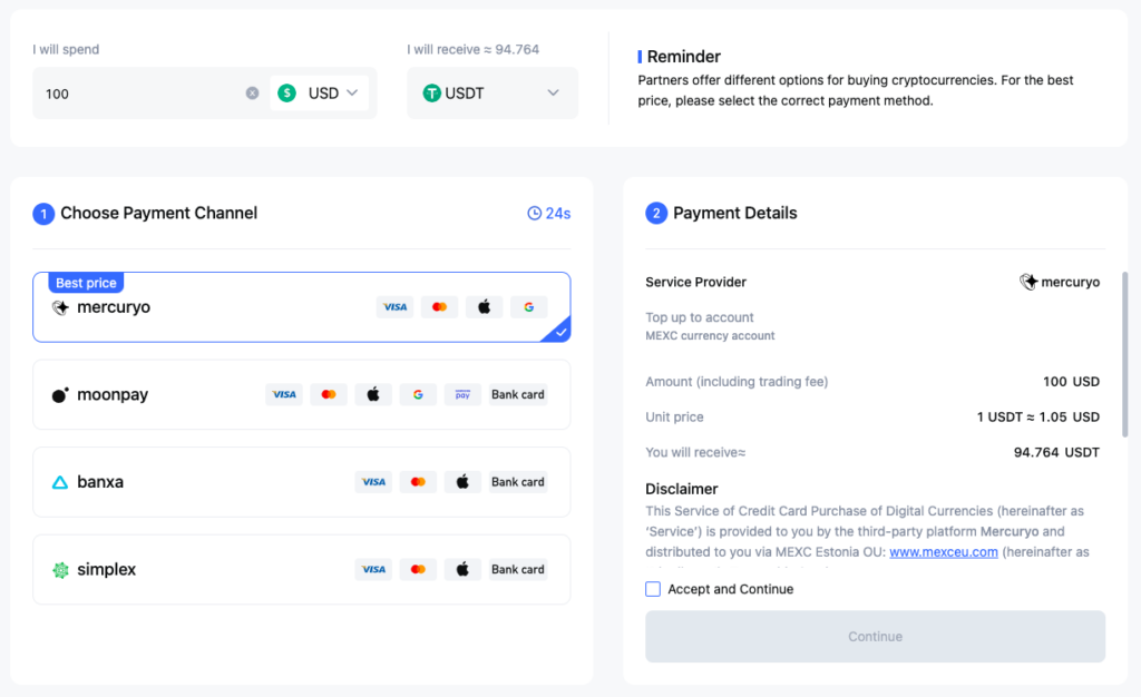Buy Crypto With Credit Card On Mexc