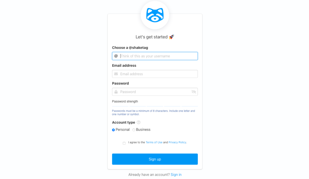 Register An Account On Shakepay